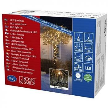 Guirnalda de luces LED Micro 80 bombillas negro/ámbar, interior/exterior, 24V
