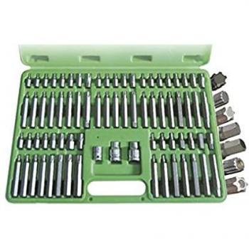 Estuche de puntas JBM 52550, 75 piezas para tornillos ribe, torx, torx inv. y hexagonal
