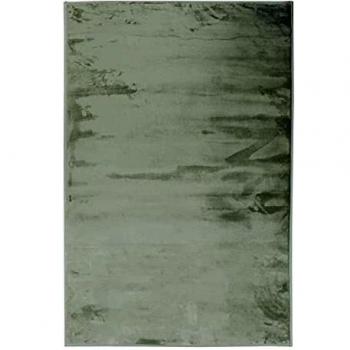 Tapis Flanelle Extra Suave Efecto Terciopelo Verde Claro 60 x 90 cm
