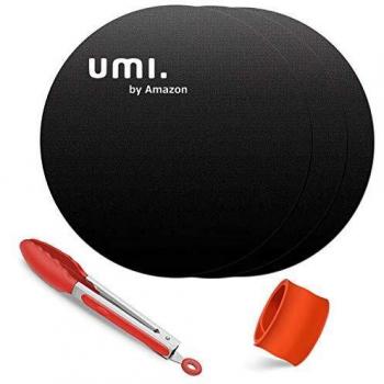 Umi by amazon estera de barbacoa estera para parrilla forro del horno tapetes para hornear reutilizable antiadherente sin pfoa apto a carne pescado y verduras 6 set z 40 cm