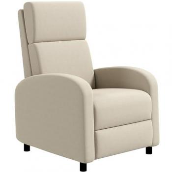 Sofá Reclinable Homcom de Lino Sintético Crema 64x86x102 cm, Carga 120 kg, Ideal para Dormitorio y Oficina