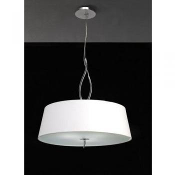 Lámpara Colgante Mantra Ninette Cromo 4 Luces con Pantalla Blanco Roto