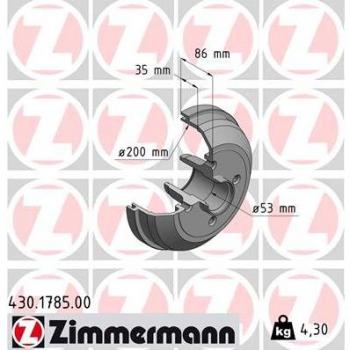 Tambor de freno ZIMMERMANN 430.1785.00