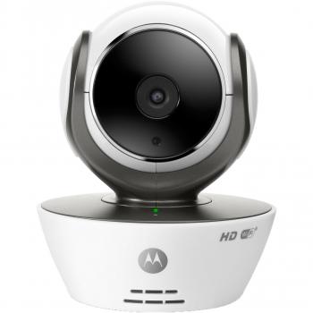 Motorola Focus 85 - Cámara de Vigilancia Inalámbrica, HD, Wifi, Interior, Fácil instalación, Detección Movimiento y Sonido, Visión Nocturna por Infrarrojos, Temperatura, Alarma, Micrófono Incorporado, Control Remoto para Panorámica, Inclinación y