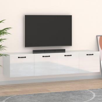 Armarios de pared vidaXL 2 uds contrachapada blanco brillo 60x36,5x35 cm