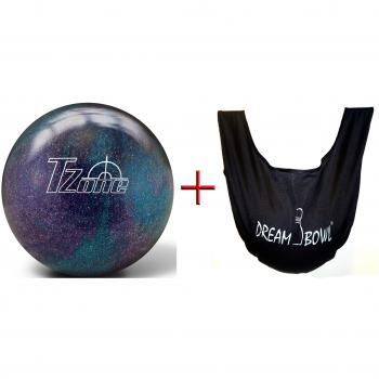 Bola de bolos - principiante e Räumball T-Zone Deep Space 2.72 kg hasta 6.8 kg + el balancín ballsack para limpiar Dream Bowl - Für Damen y caballeros - a la izquierda - y derecho UV-luz - Luces de - Blacklight blau gelb weiß grün rot orange braun 