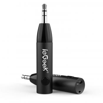 Receptor Bluetooth Jack 3.5 mm, ieGeek Adaptador de Audio Inalámbrico Mini, Kit Manos Libres para Llamada Salida Estéreo Admite para Auriculares, Teléfono, PC, Vehículo