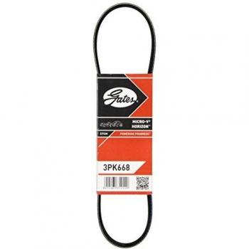 Correa trapecial poli V GATES 3PK668, tipo de producto: correa V trapezoidal, características: longitud de 668 mm, perfil en forma de V para un mejor agarre y transmisión de potencia,