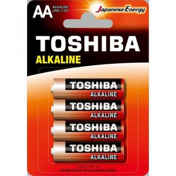 Toshiba Alkaline LR6 AA 1.5V Pack de 4 Pilas Alcalinas