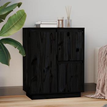 Aparador de madera maciza de pino 60x34x75 cm, Mueble de Almacenaje de Salón, Armarios con Puertas, Cajón de Madera, Buffet para salón Moderno, Armario Auxiliar