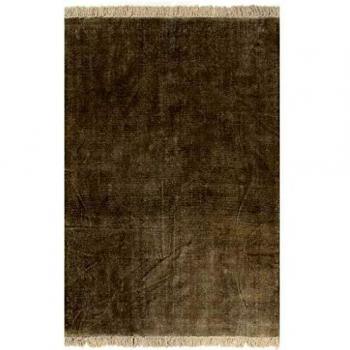 vidaXL Alfombra de Algodón Kilim 200x290cm Gris Topo Decoración Interior Hogar
