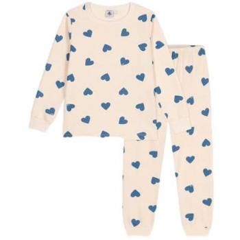 Pijama de algodón orgánico con motivo de corazones Petit Bateau 4A
