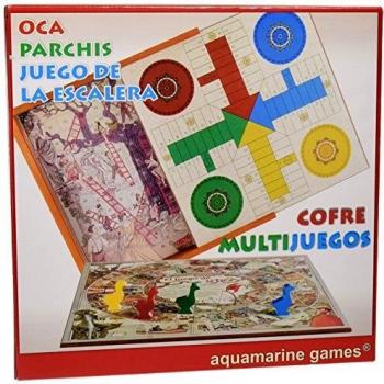 Aquamarine Games - Cofre Oca, parchís y Escalera, Set de Juegos