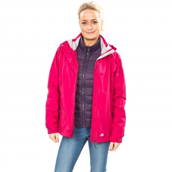 Trespass – Chaqueta rompeviento 3 en 1 para Mujeres, Mujer, Color Cerise, tamaño X-Large