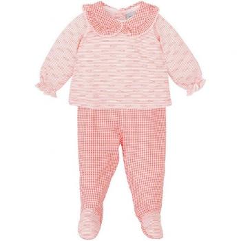 Conjunto de bebé niña con camiseta estampada y polaina vichy