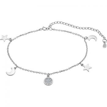 Tobillera Time Road WS01214/26 de Plata para Mujer con Acabado de Brillo