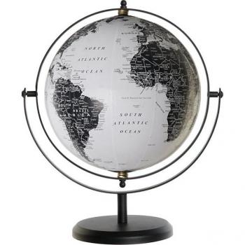 Globo Terraqueo Home ESPRIT Blanco Negro PVC Hierro 24 x 20 x 30 cm