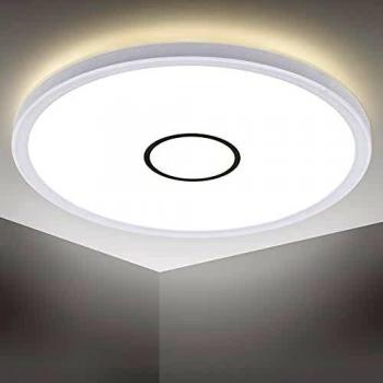 Plafón LED ultrafino B.K.Licht, 18W, 2400 Lm, luz blanca neutra 4000K, diámetro 29.3 cm, altura 2.8 cm, diseño moderno para salón y