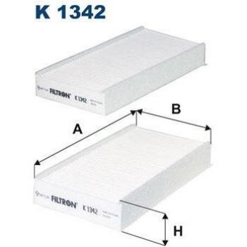 Filtro de habitáculo FILTRON K1342-2x con características de filtro de aire para el compartimento del pasajero, diseñado para mejorar la calidad del aire interior del vehículo, compatible con diversas marcas y modelos, fabricado con materiales de