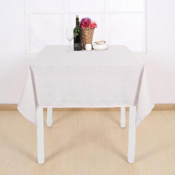 Deconovo Manteles de Mesa Rectangular Efecto Lino para Cocina 130 x 130 cm Blanco