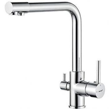 Ibergrif M22109 Grifería de Cocina 3 Vías Ósmosis, Grifo para Fregadero Monomando, Cromo, Plata