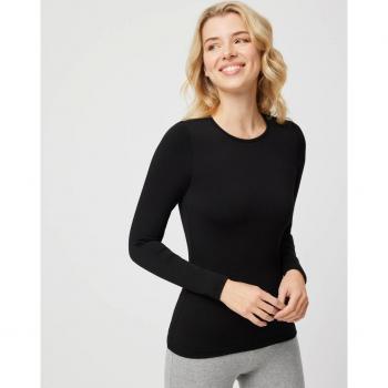 Camiseta térmica de mujer de manga larga y cuello redondo