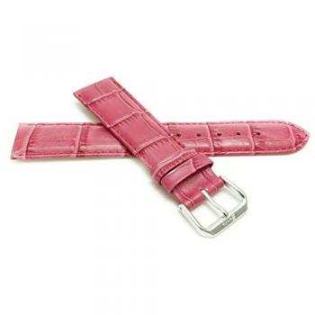 18mm Correa reloj de cuero auténtico, Fucsia, también disponible en blanco, azul, rojo, naranja, rosa, verde oscuro, beige