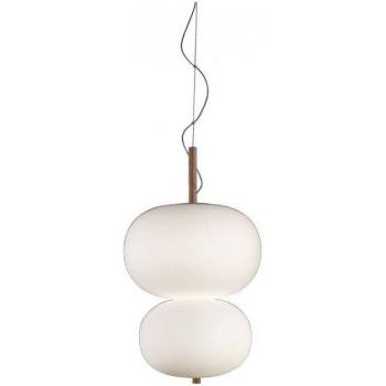 Ilargi Cristal colgante de techo LED Globe Blanco mate Ceniza clara 75 cm, regulable 1-10V, 3195lm, 2700K