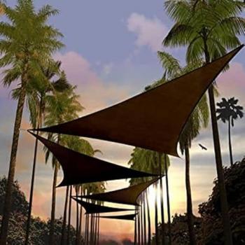 Toldo Vela Triangular de Poliéster 3,6x3,6x3,6m Arena 165gr/m2 UV para Jardín