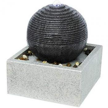 Fuente Decorativa Moderna Bonny - LED Blanco - 30x30x24 cm - Polirresina Imitación Piedra