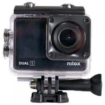 Cámara Deportiva Nilox Dual S 4K Ultra HD con Doble Pantalla Táctil, Gran Angular 170°, Resistente al Agua hasta 30m, Incluye Accesorios y 2 Baterías