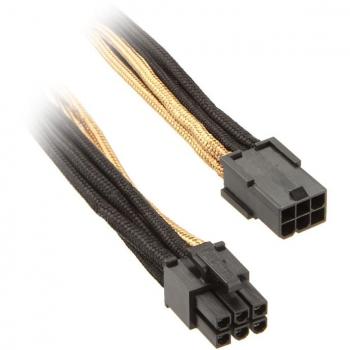 Silverstone 6-Pin PCIe Power Extension Cable 25 cm - Black/Gold