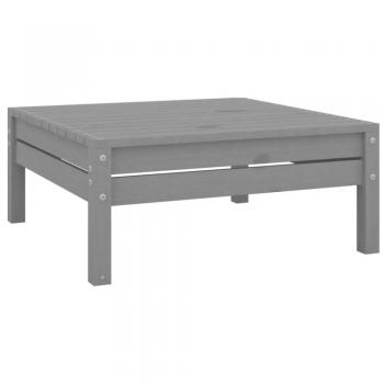 vidaXL Garden Footstool Grey Solid Pinewood