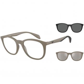 Emporio Armani EA4211F Asian Fit With Clip-On 54371W Armazones para Hombre Marrones, 53 Lentes Recetadas Para Hombre Marrónnes, Gafas Recetadas para Hombre Marrones, Ajuste