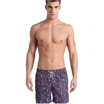 Bañador de hombre Arena Beach Boxer Allover marrón azul rojo - M