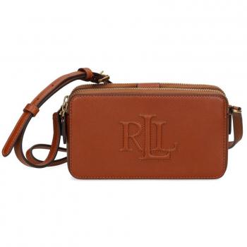 Cartera de cadena mediana Lauren Ralph Lauren en cuero marrón para mujer