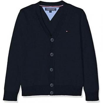 Tommy Hilfiger Boys Basic V-Neck Cardigan suéter, Azul