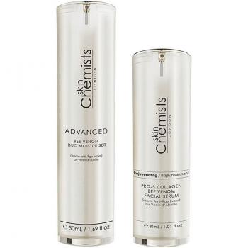 Dúo Facial SkinChemists con Sérum y Crema Hidratante de Veneno de Abeja
