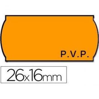 Etiquetas Meto Onduladas 26 X 16 mm Pvp Fn. Adh 2 -Fluor Naranja -Rollo 1200 Etiquetas