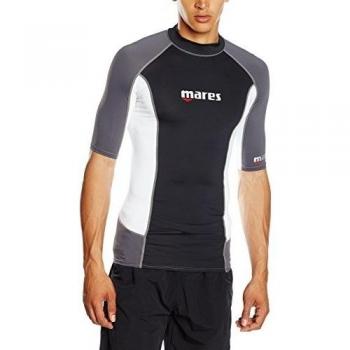 Mares Rash Guard Trilastic S-Sleeve - Traje de buceo para hombre, color negro, talla M