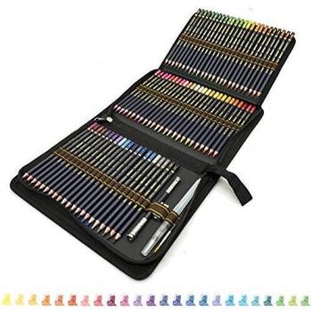 72 lápices acuarelables de dibujo artístico con Caja de cremallera,Set de Lápices Colores Profesional para colorear, dibujar y sombrear Ideal para Artistas, Adultos y Niños