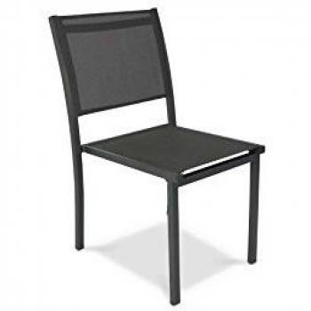 Silla de jardín Oviala de aluminio y textileno gris