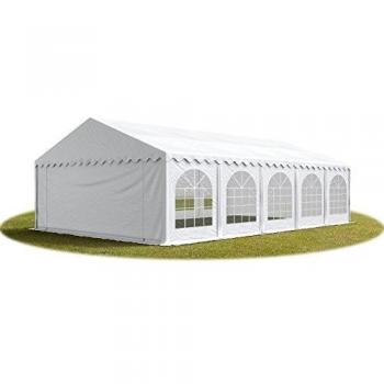 Carpa para fiestas 5x10 m de PVC 750, ignífuga, con base reforzada, blanca