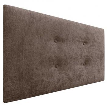 Cabecero Tapizado Aqualine de Polipiel o Tela con 2 Hileras de Botones - Marrón (110x50cm, para camas 80/90/105)