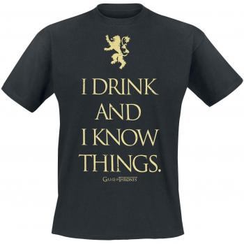 Game Of Thrones Juego de Tronos I Drink and I Know Things Camiseta Negro 5XL