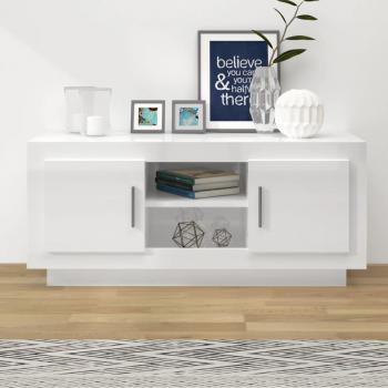 Soporte de TV pulido blanco 102x35x45 cm madera multicapa vidaXL Mueble de TV madera contrachapada blanco brillante 102x35x45 cm