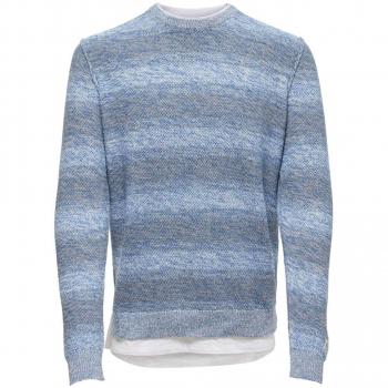 Only & Sons Onspage 12 Shadow Stripe Knit, suéter para Hombre, Imperial Blue, X-Large
