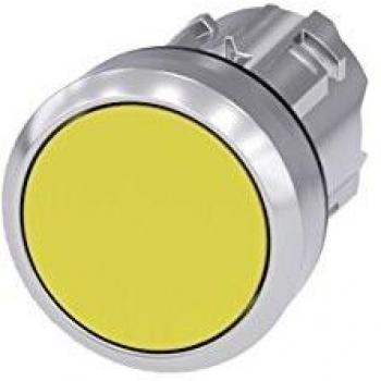 Pulsador Siemens SIRIUS ACT 22mm Amarillo IP68 Metal Brillante Momentáneo