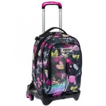 Mochila Trolley Desmontable 3 En 1 Seven Jack Kiddie Crush con Ruedas Triples Ibis Rose