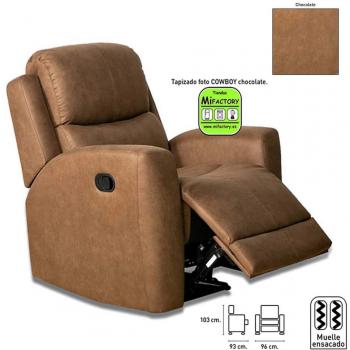 Sillón Relax Manual Modelo Alaska Tapizado en Tela Cowboy Disponible en Varios Colores